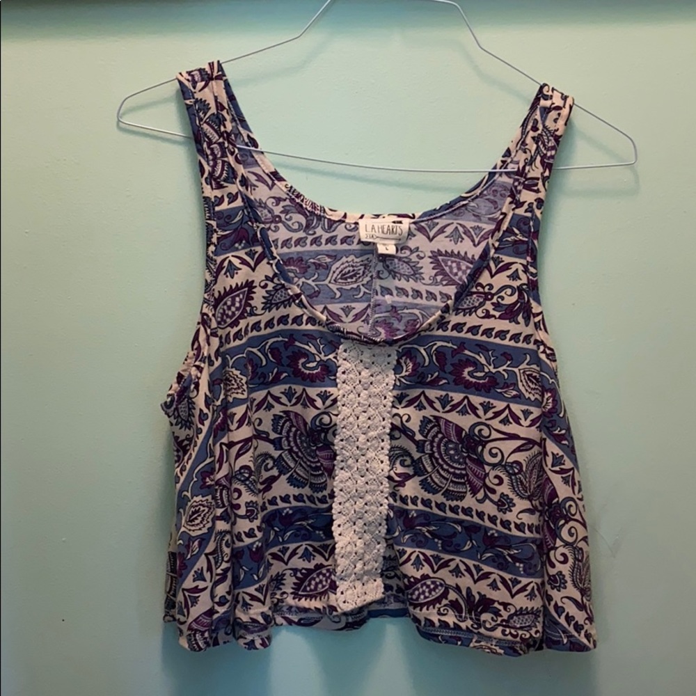 LA Hearts floral crop top